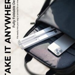 Alternative view of 2-in-1 Foldable Laptop Stand with Phone Holder & Cooling Ventilation