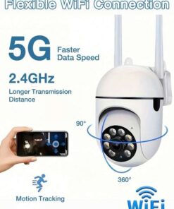 Alternative view of GENAI 1080p HD Smart Home Security Camera: Full-Color Night Vision, PTZ 360°, Two-Way Audio & Motion Detection
