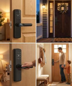 Alternative view of Electronic Keyless Entry Smart Door Lock with Fingerprint, Keypad & Tuya App Integration