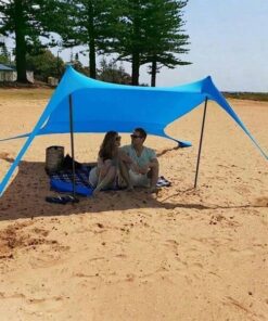 Alternative view of Lightweight Square Outdoor Beach Canopy Tent with Sand Shovel & Breathable Sun Shade Fabric